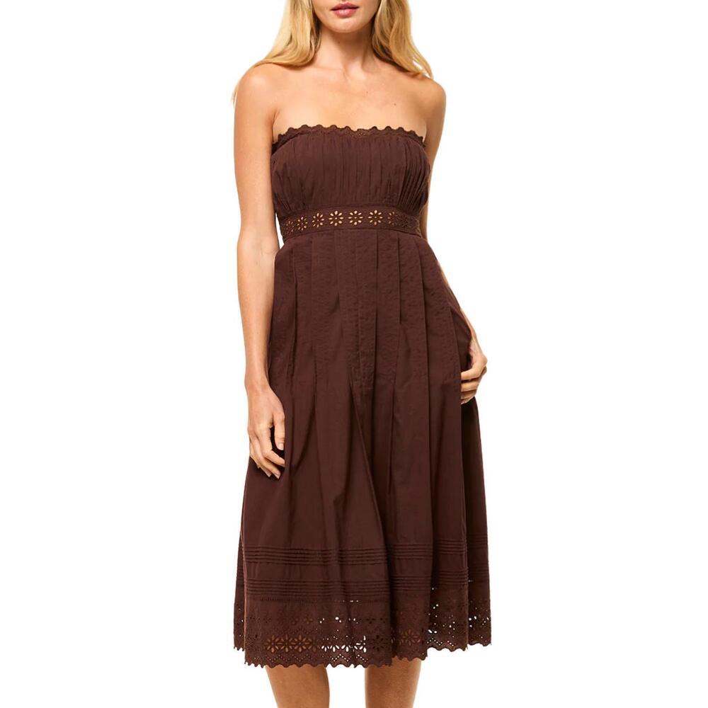 NEW MISA LOS ANGELES persis dress in brown eyelet